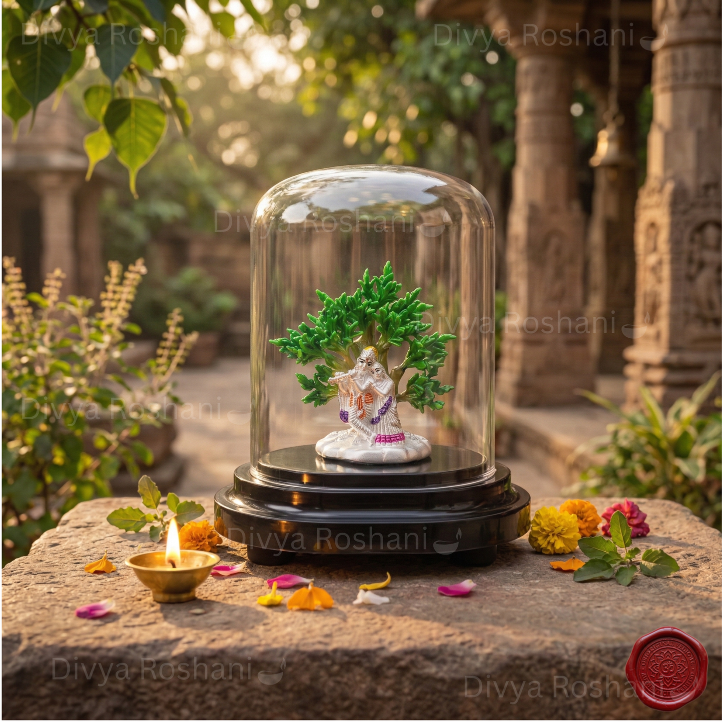 Radha Krishna Silver Idol