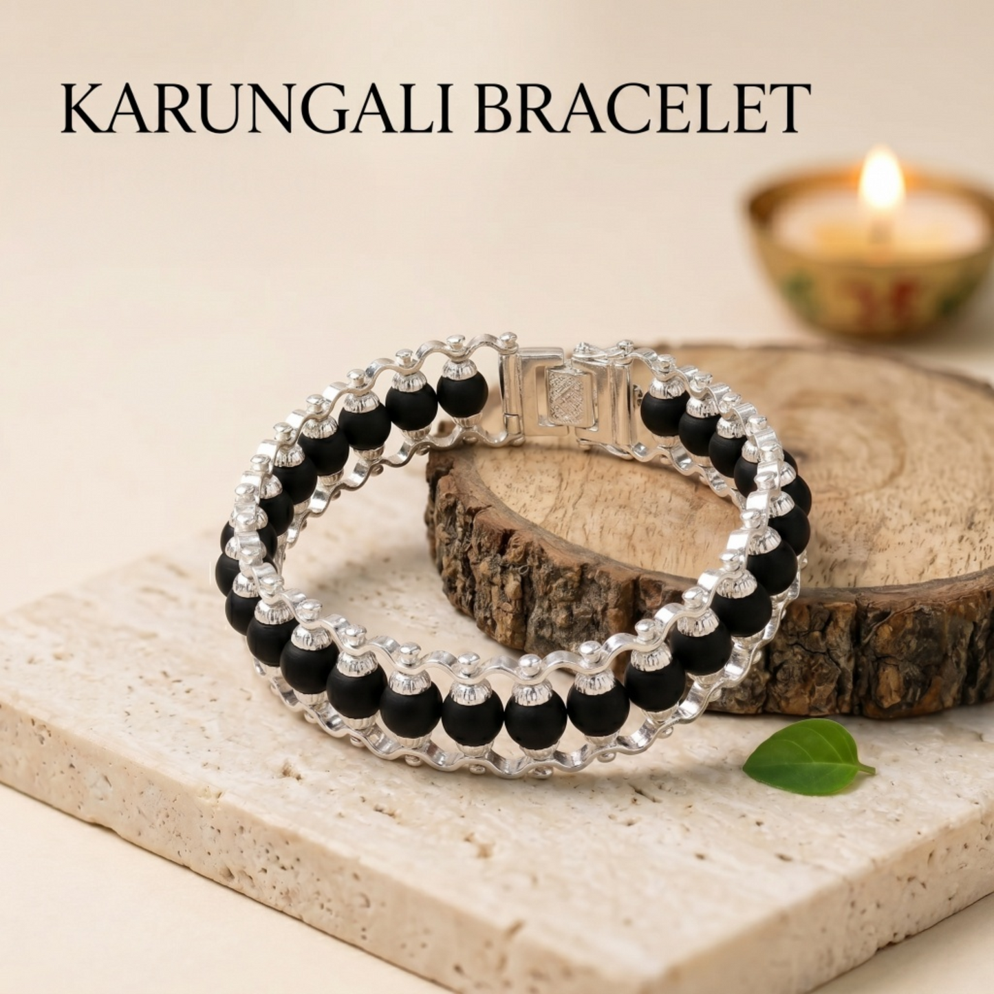 Karungali Raksha Silver Bracelet – Authentic Beads