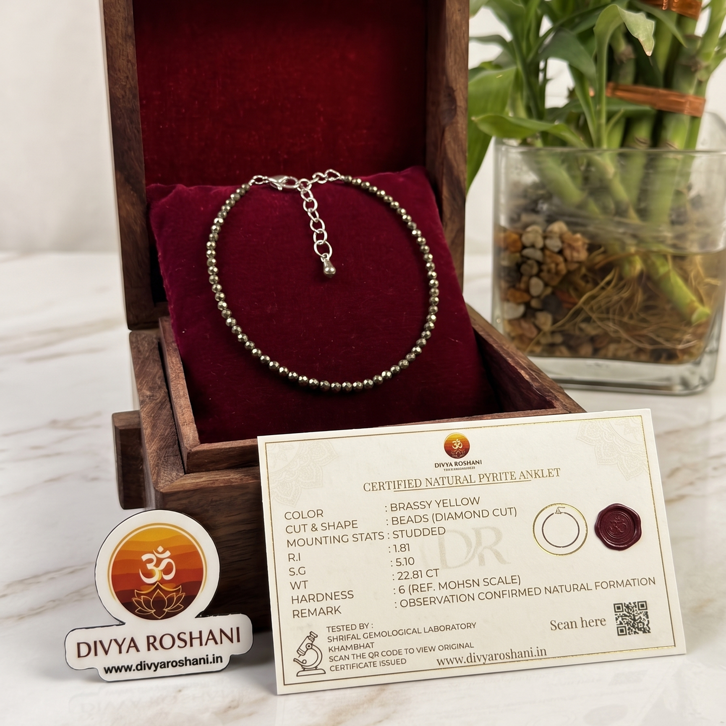 Dhan Akarshan Pyrite Anklet
